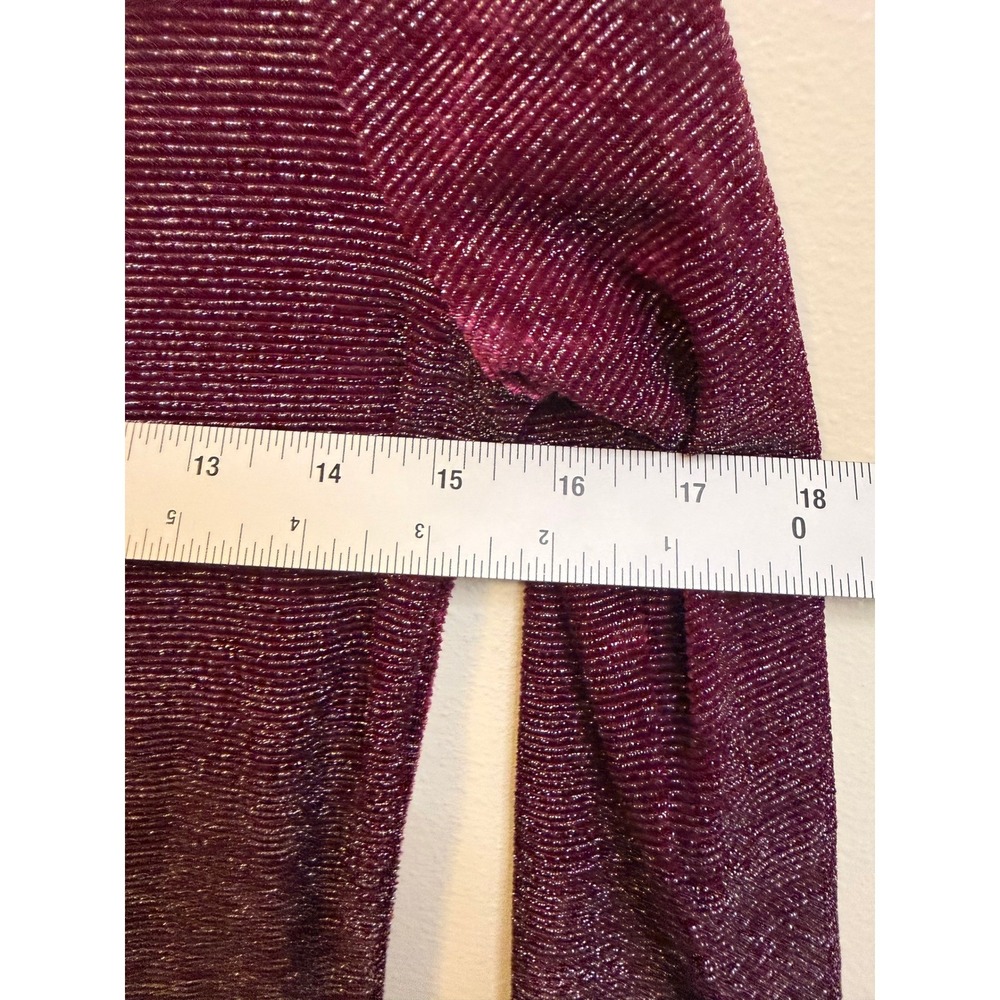 Michael Kors Top Womens XS Magenta Excellent Metallic Shimmer Long Sleeve Crew - Picture 4 of 6